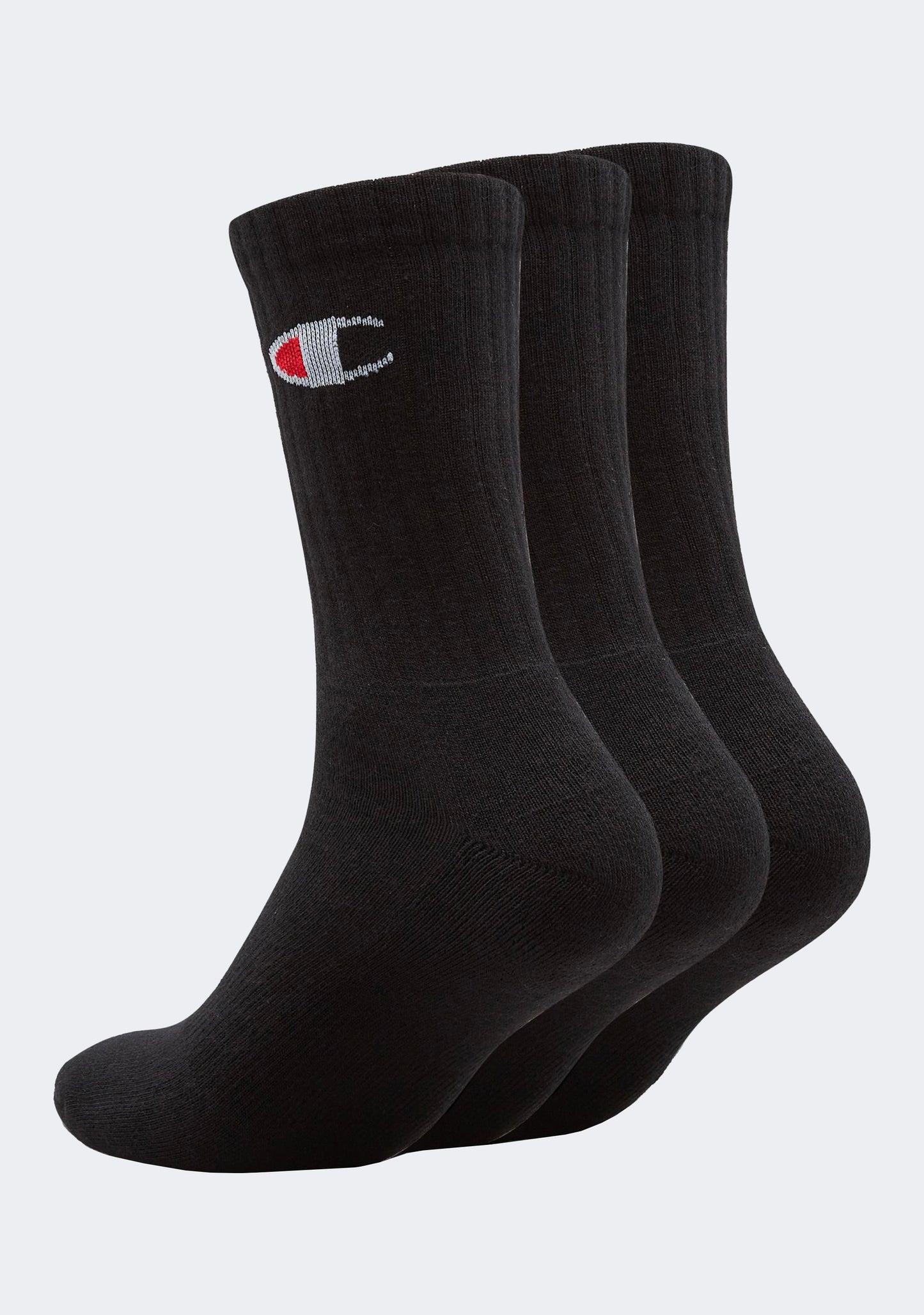 Champion Adults C Logo Crew Socks 3 Pack Black