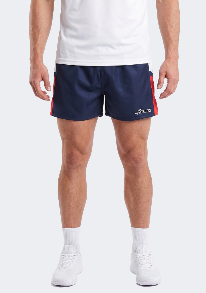 Steeden Men’s Rugby League Shorts Dark Blue/White/Red