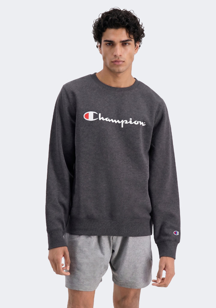Champion Men’s Script Crew Granite Heather