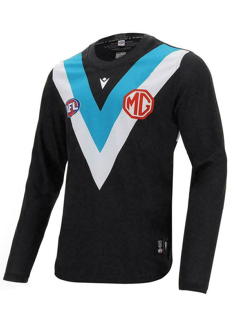 Macron Youth Port Adelaide Home Guernsey Long Sleeve <BR> 58542663