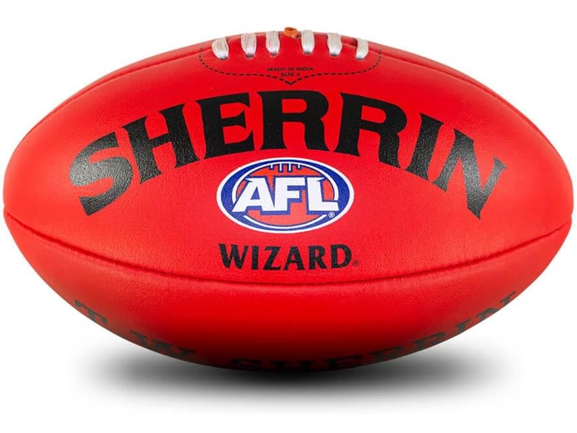 Sherrin Wizard Leather Football Red – Jim Kidd Sports