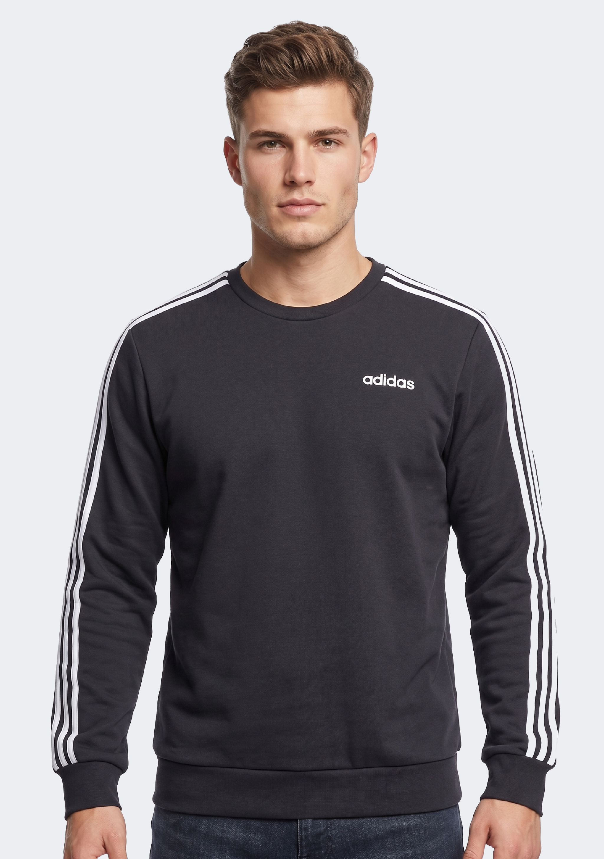 Adidas Men's Essentials 3 Stripes French Terry Crew