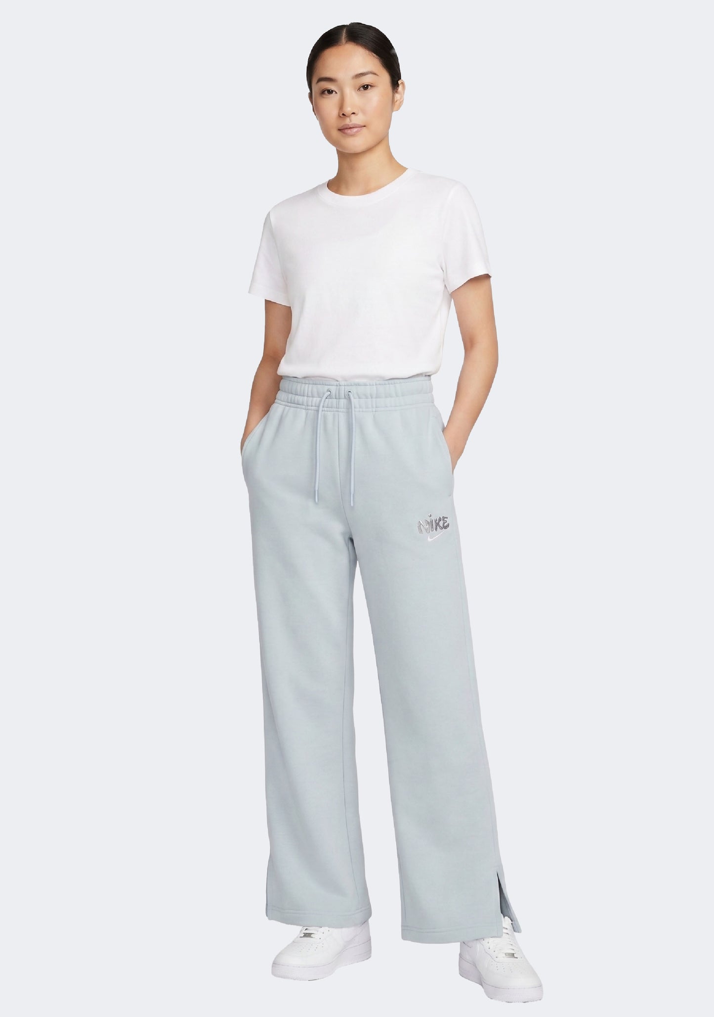 Nike Women's Mid-Rise Fleece Wide-Leg Pants
