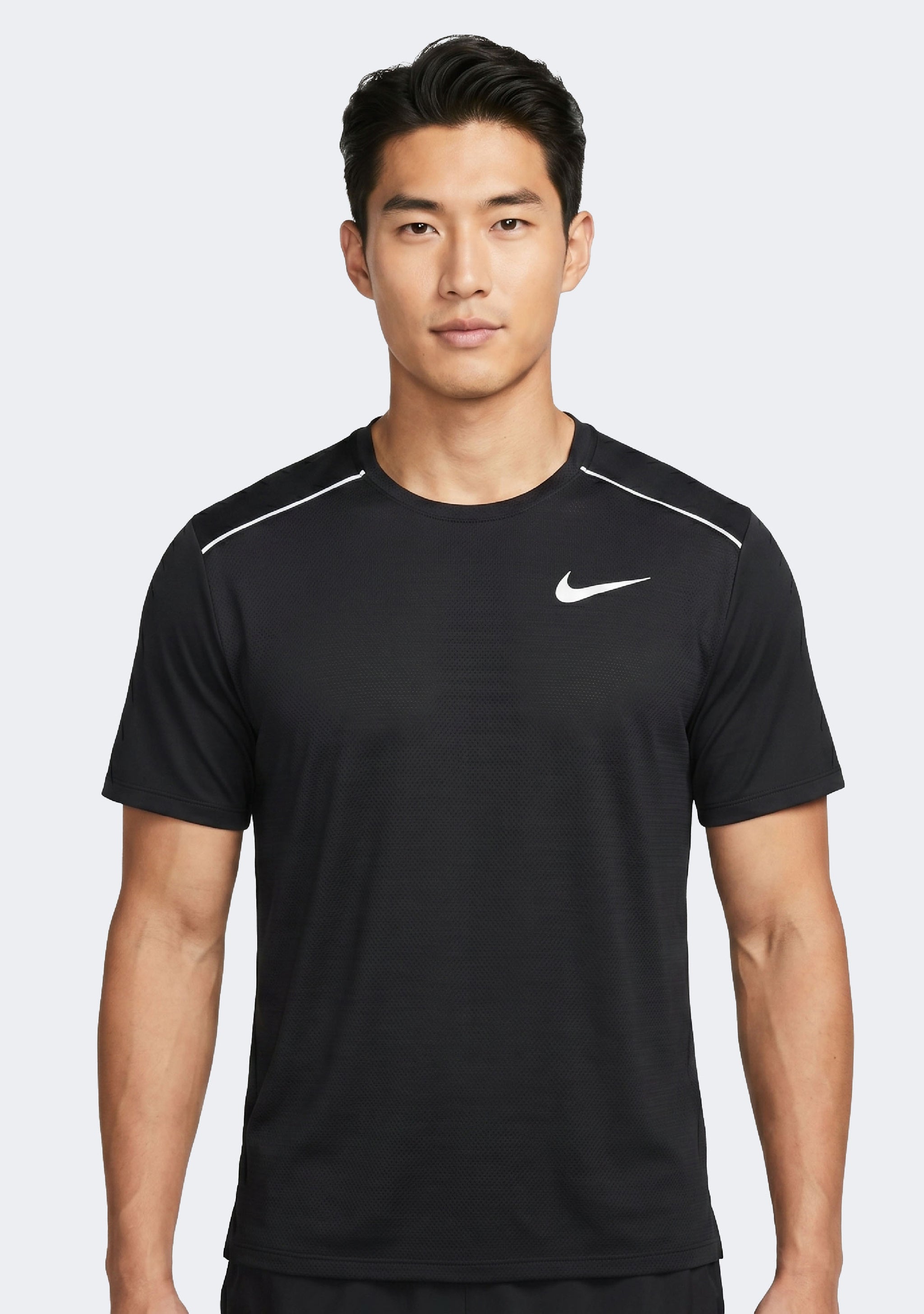 Nike Men's Dri-Fit 1.0 Black Miler Running T- Shirt