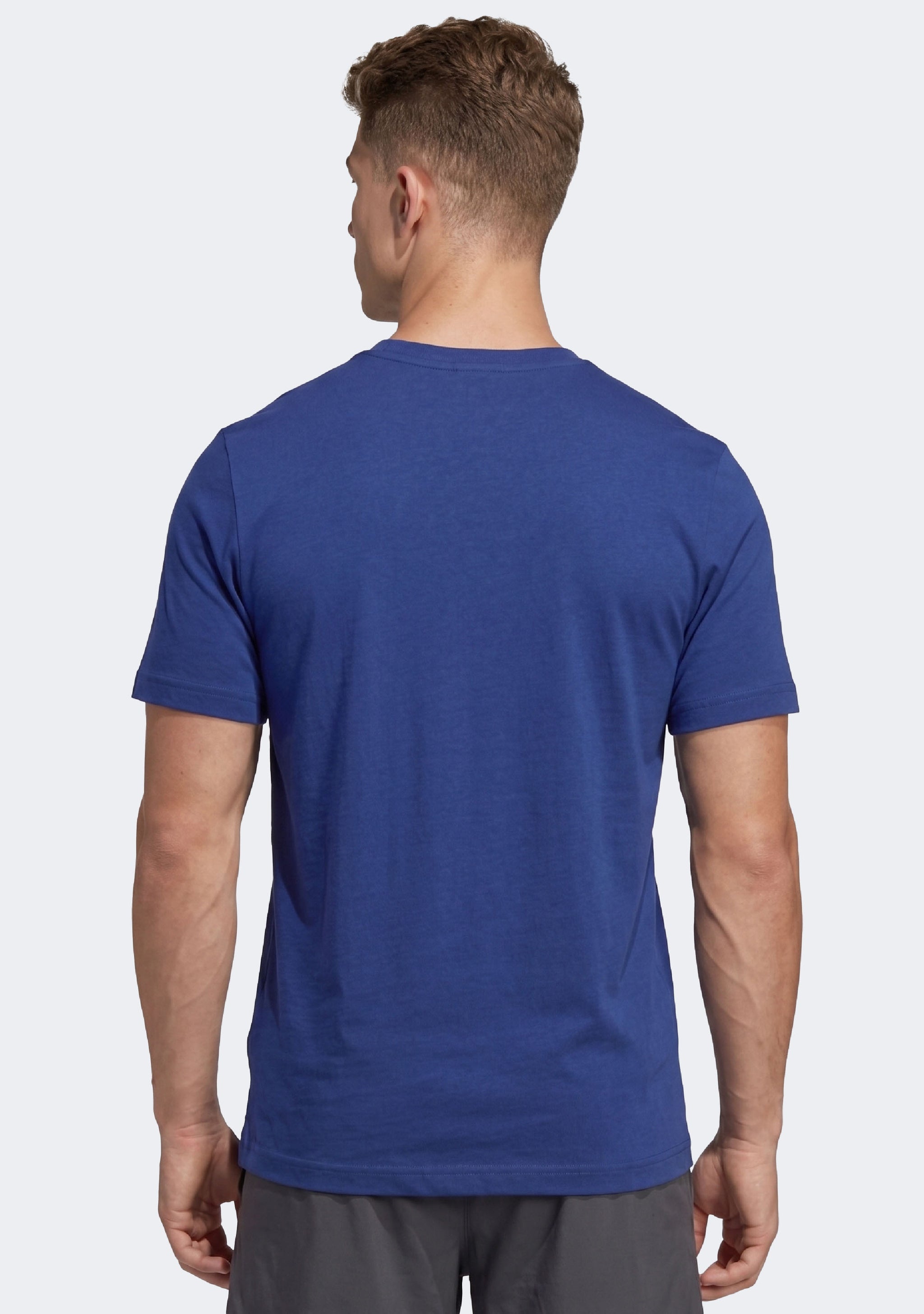 Adidas Men's Essentials Big Linear Jersey Knit T-Shirt Dark Blue