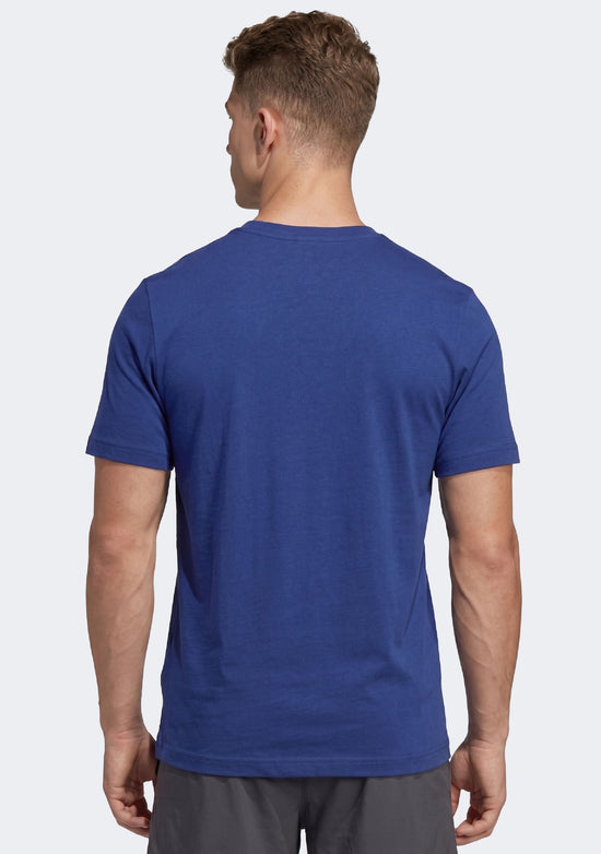 Adidas Men's Essentials Big Linear Jersey Knit T-Shirt Dark Blue