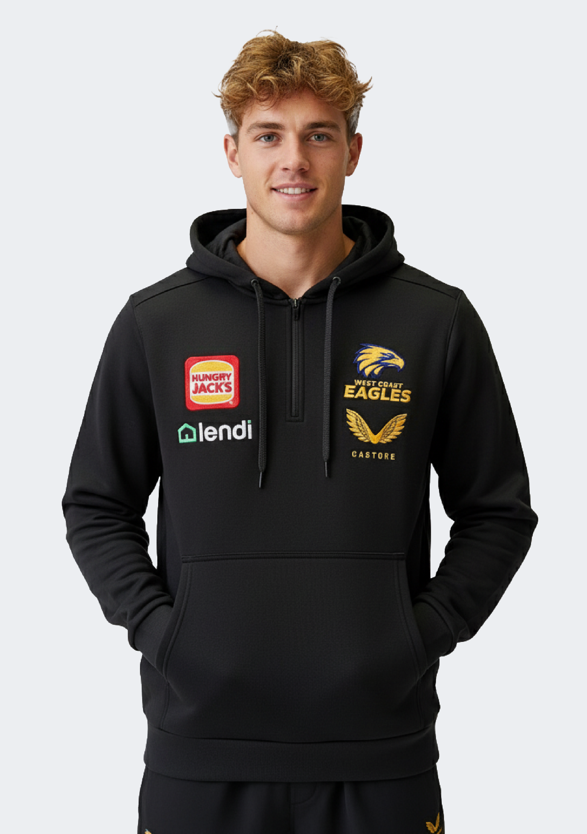 Castore Men's West Coast Eagles 1/4 Zip Travel Hoodie