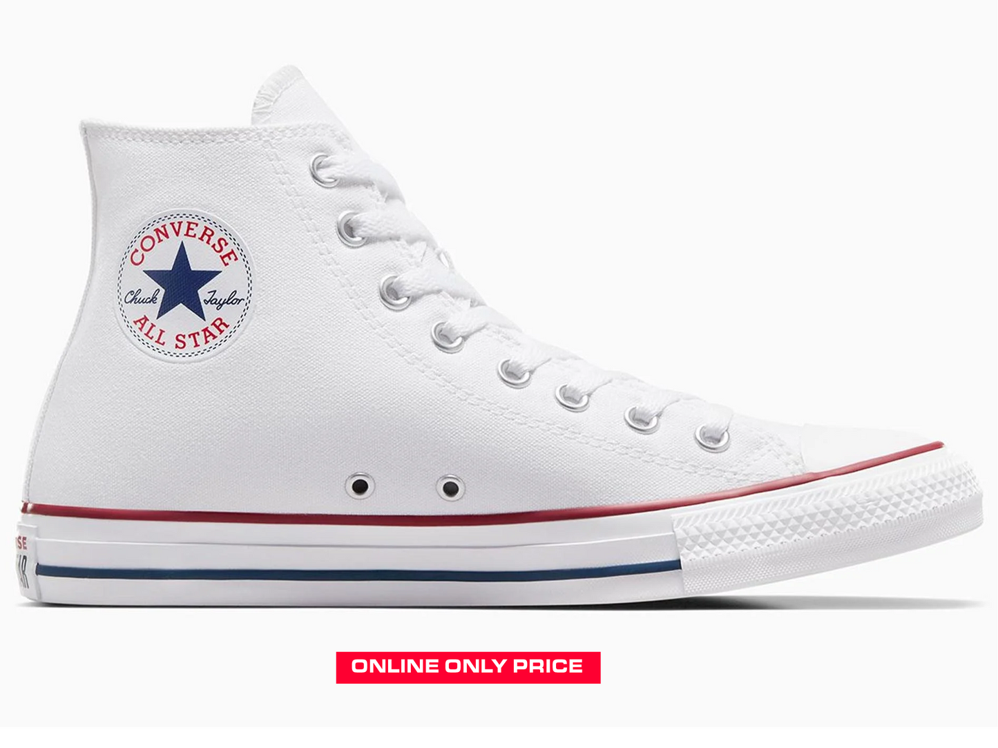 Converse Unisex Chuck Taylor Optical White HIGH M7650C Jim Kidd Sports