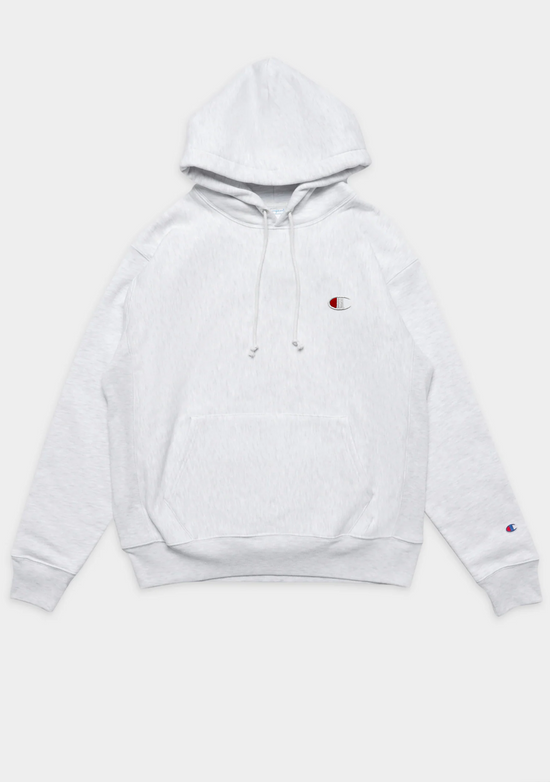 Champion Women's Reverse Weave Small Logo Hoodie Silver Grey