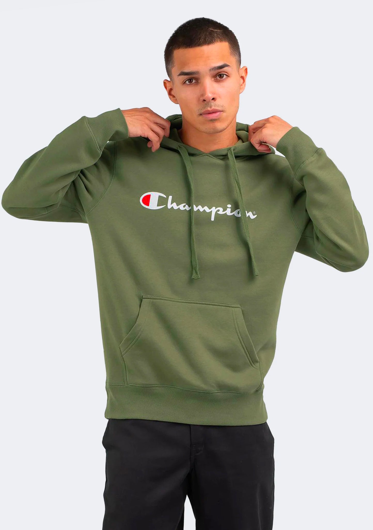 Champion Men's Script Hoodie Sea Moss