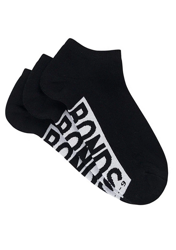 Bonds Adults Cushioned Low Cut 3 Pack Black