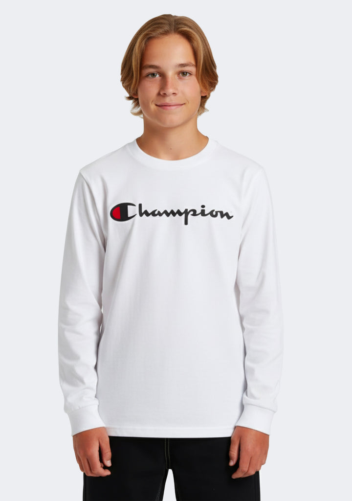Champion Kids' Script Long Sleeve Tee
