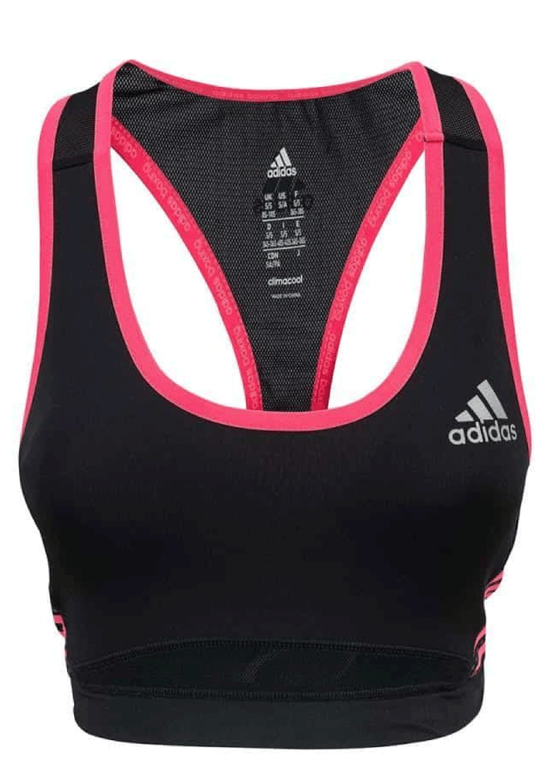 Adidas Womens Sports Bra Black-Shock Red <BR> ADISWTB01