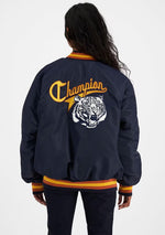 Champion Womens ReBound Letterman Jacket <br> CREMN NAV