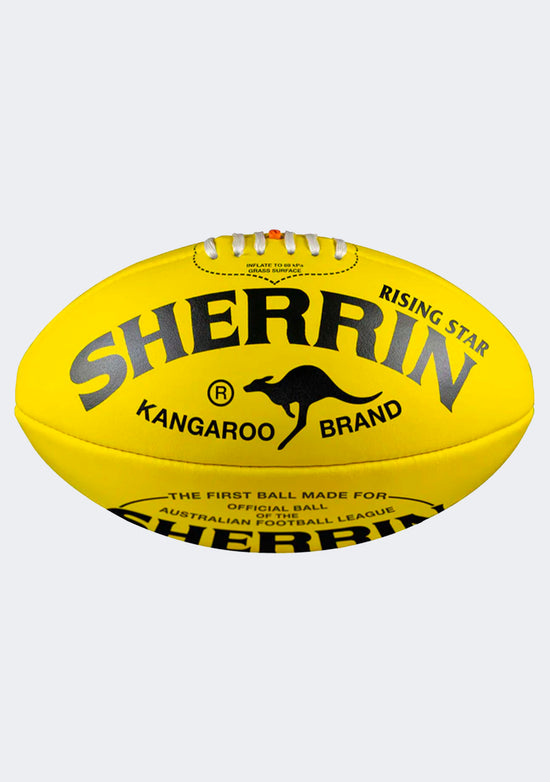 Sherrin KB Rising Star Leather Football - Yellow