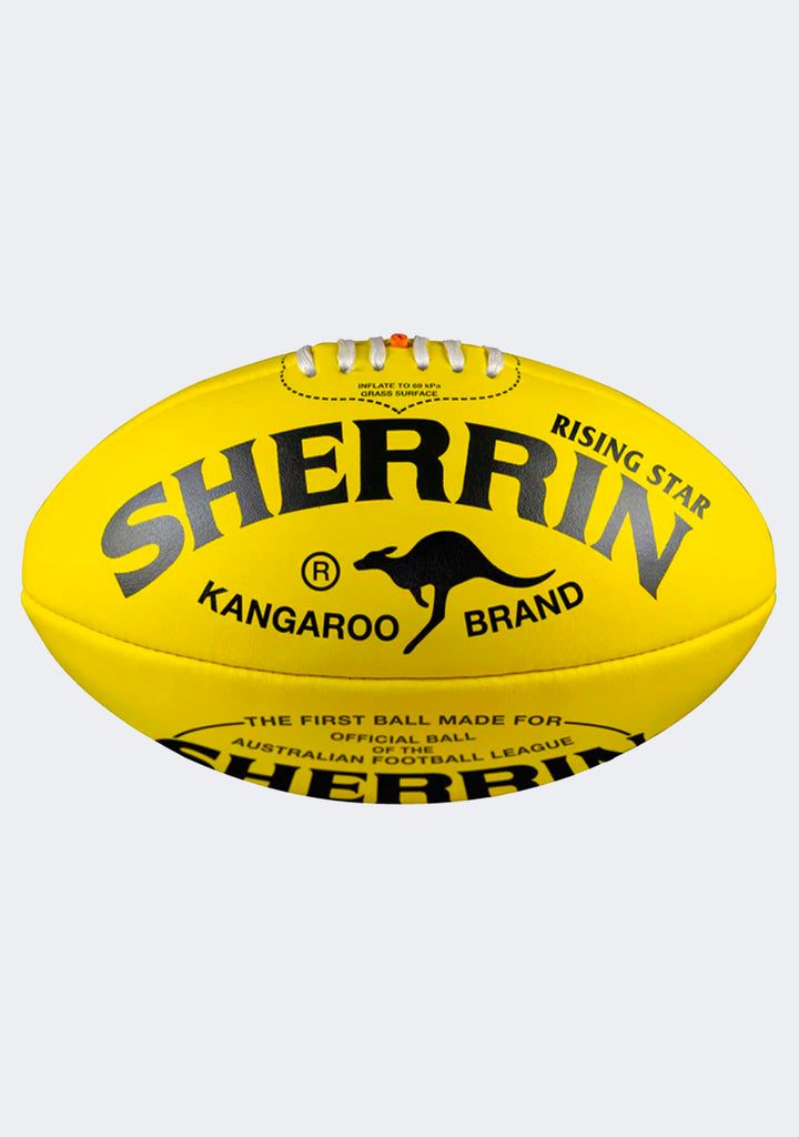 Sherrin KB Rising Star Leather Football - Yellow