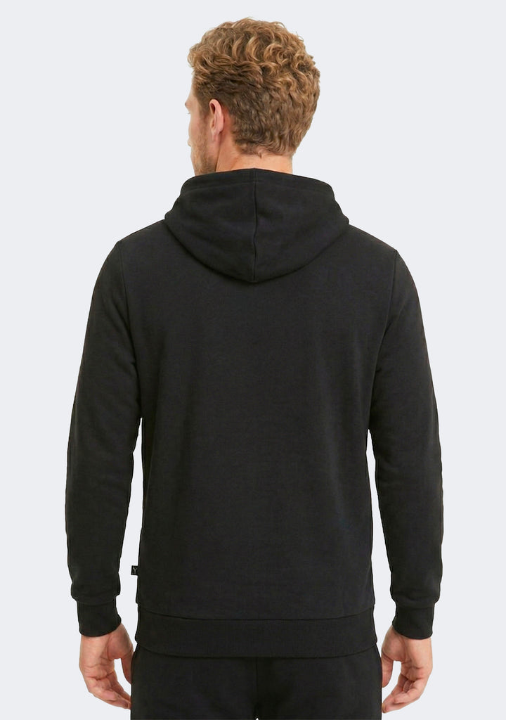 Puma Men's Essentials+ Two-Tone Big Logo Hoodie Black Lime