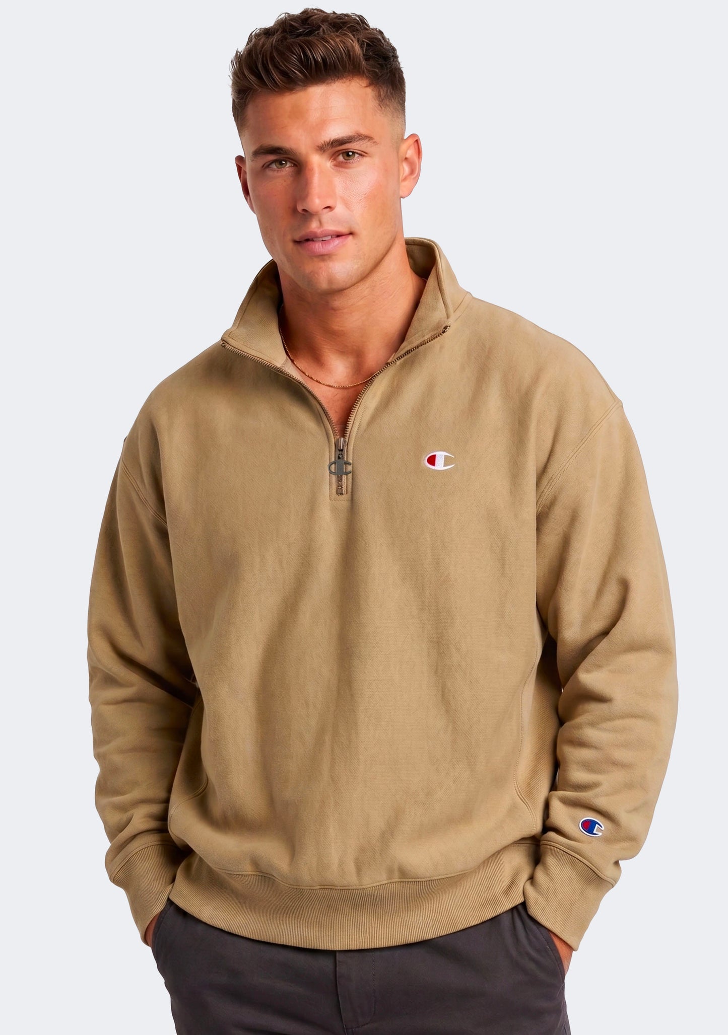 Champion Men's Reverse Weave Terry Quarter Zip