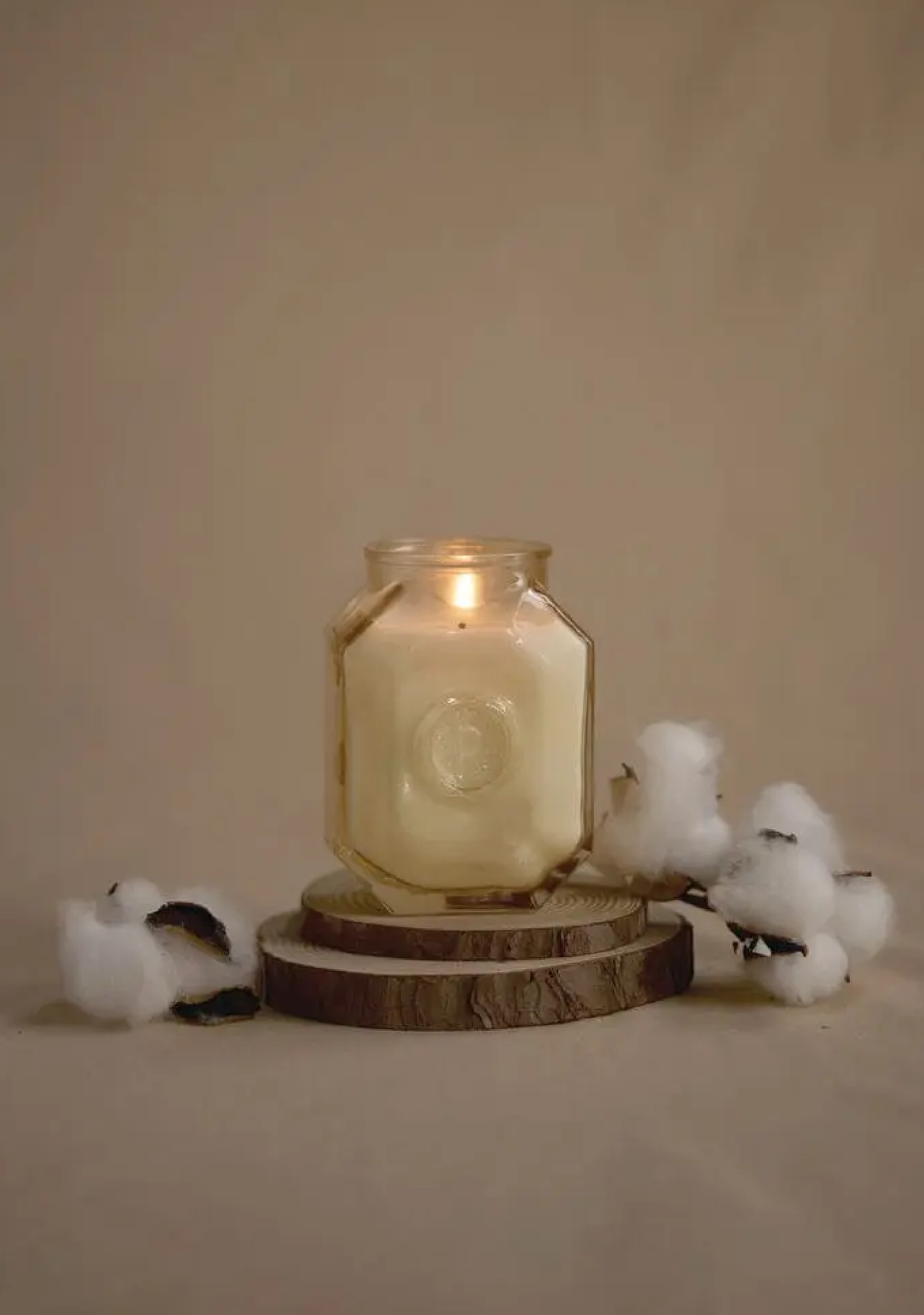 Paddywax Cotton + Teak - 8 oz Glass Candle