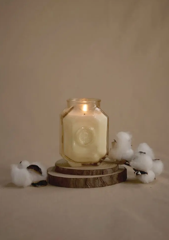 Paddywax Cotton + Teak - 8 oz Glass Candle
