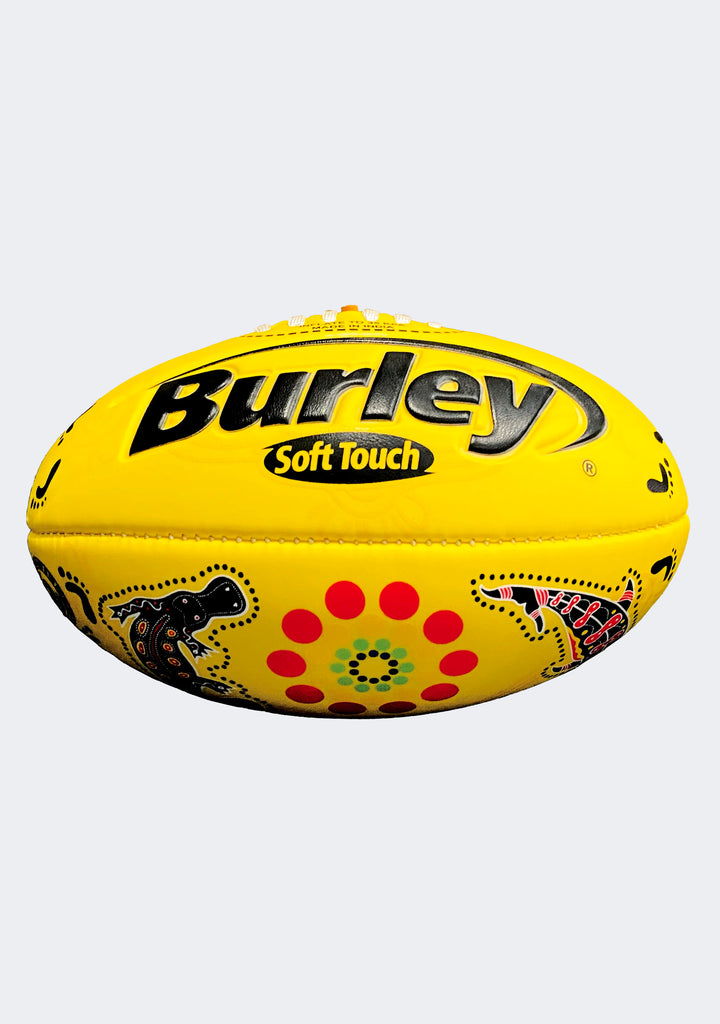Burley Jim Kidd Sports Soft Touch Indigenous Football Yellow