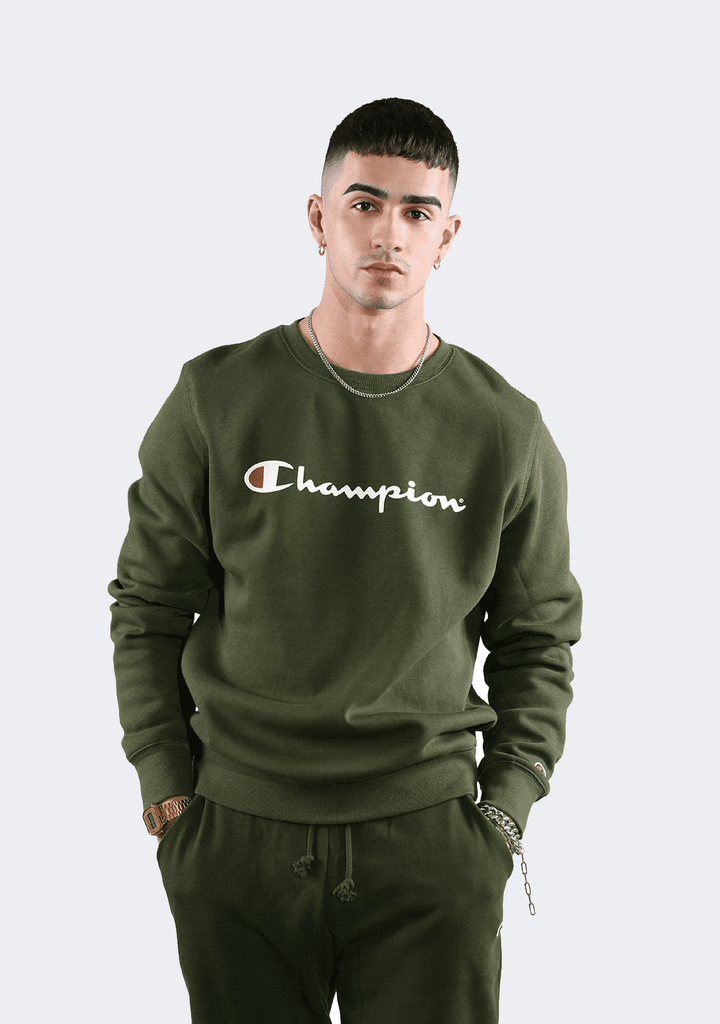 Champion Men’s Script Crew Forrest Green