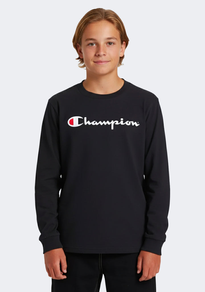 Champion Kids' Script Long Sleeve Tee