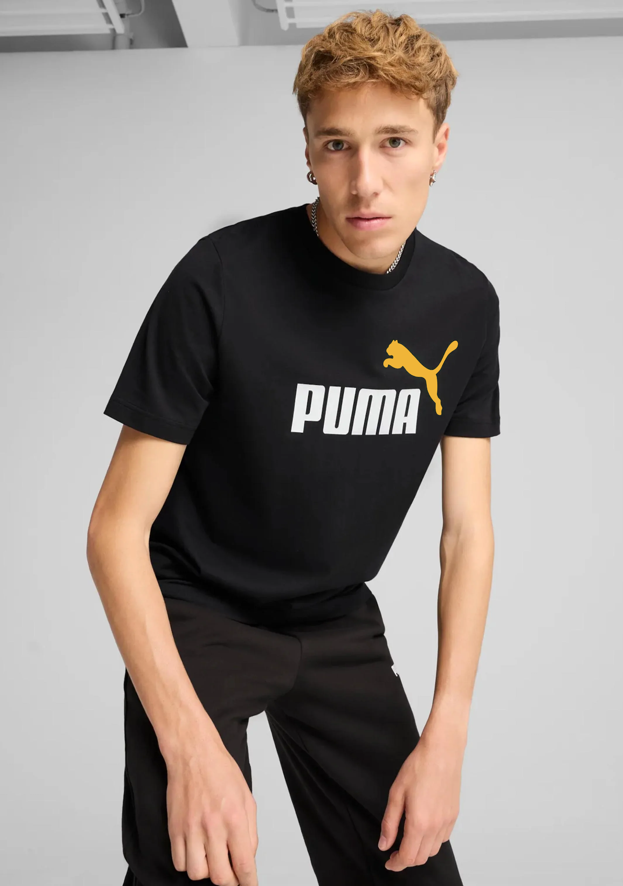 Puma Men's ESS+ 2 Colour Logo Tee