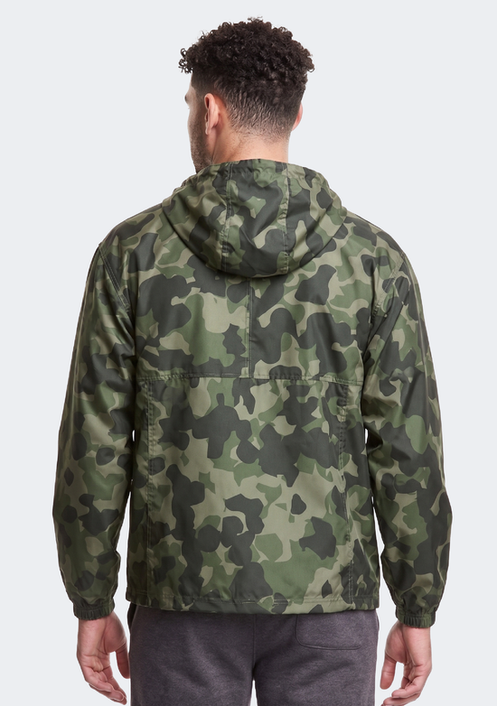 Champion Men’s US Quarter Zip Packable Jacket Green Camo