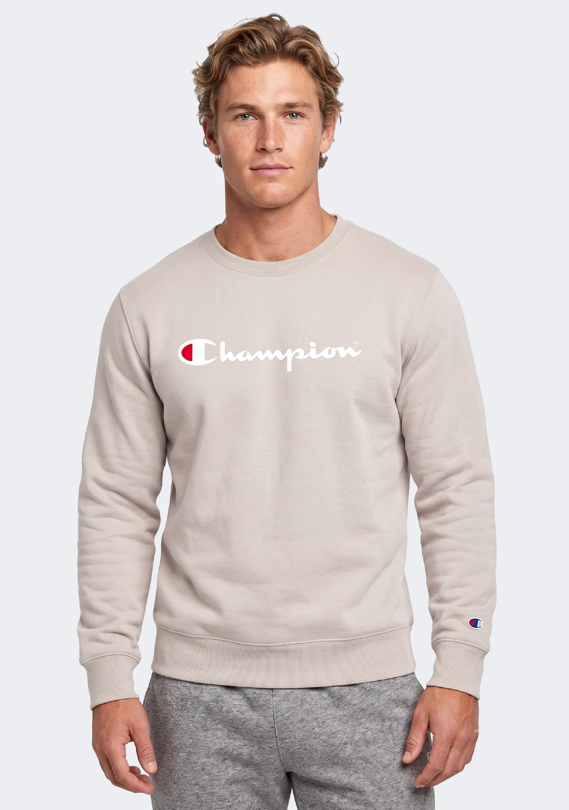 Champion Men’s Script Crew Rocky Grey