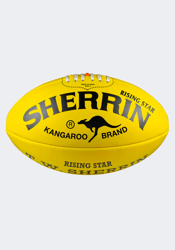Sherrin KB Rising Star Leather Football - Yellow