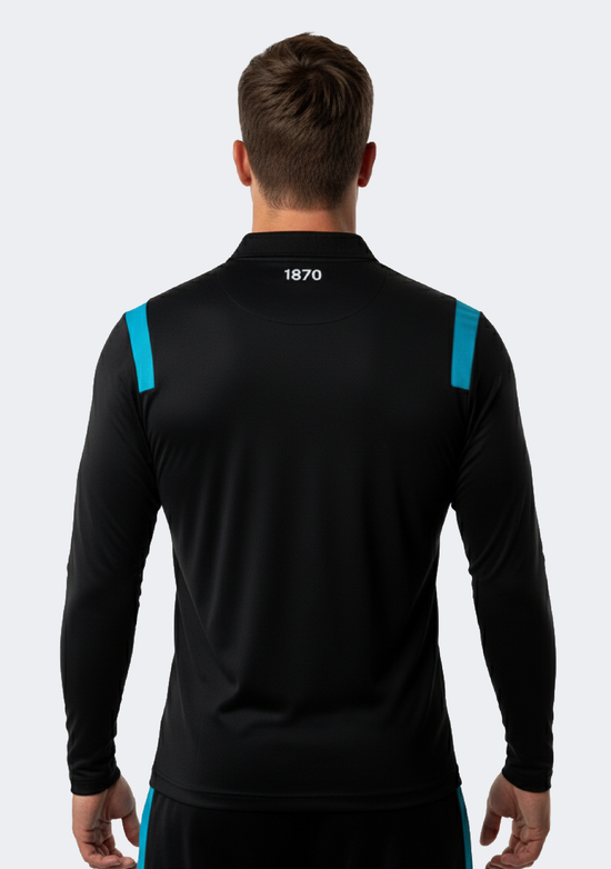 Macron Men's Port Adelaide M21 Travel Poly Polo L/S