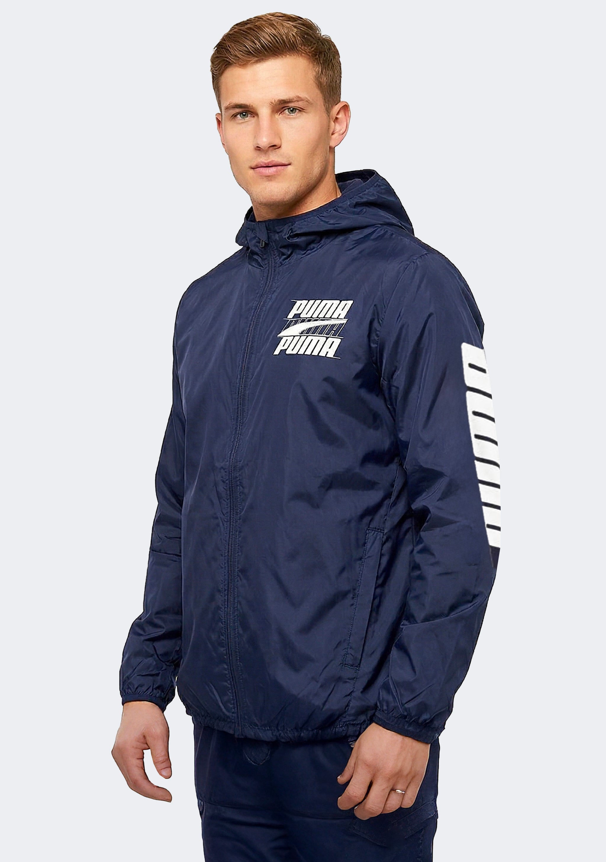 Puma Men's Rebel Logo Windbreaker
