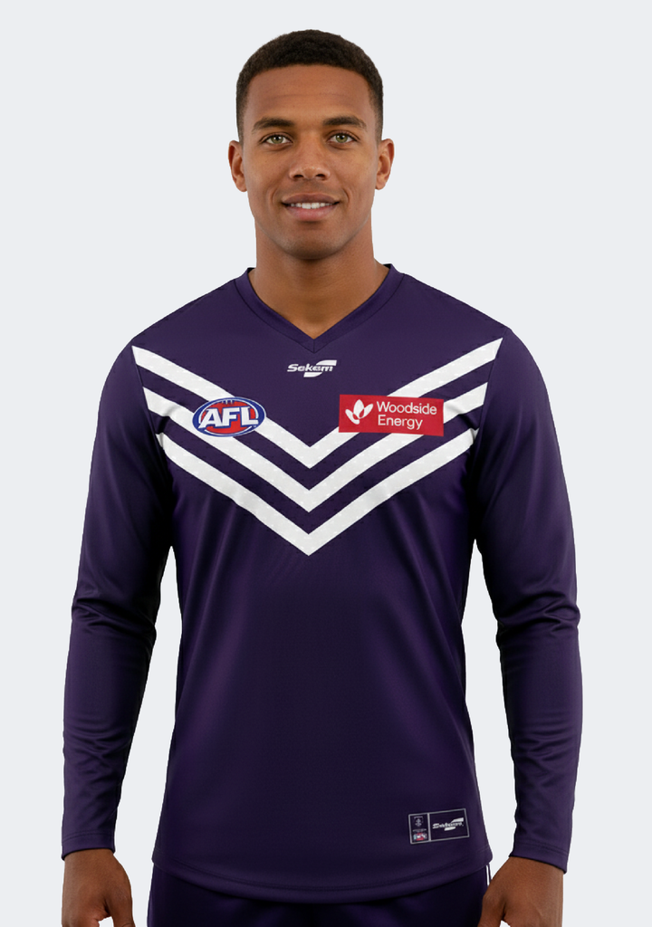 Sekem Fremantle Dockers 2023 Adults Home Replica Long Sleeve Jumper