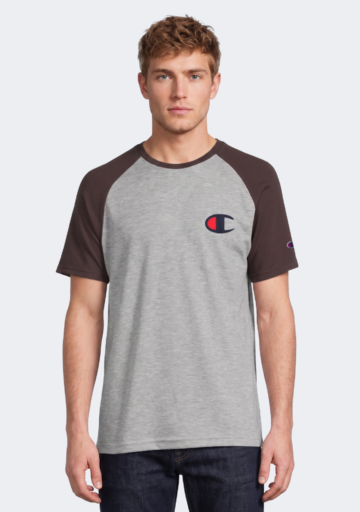 Champion Men's Colourblock Raglan Script Tee