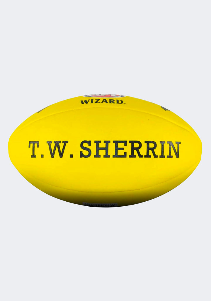 Sherrin Wizard Leather Football Yellow