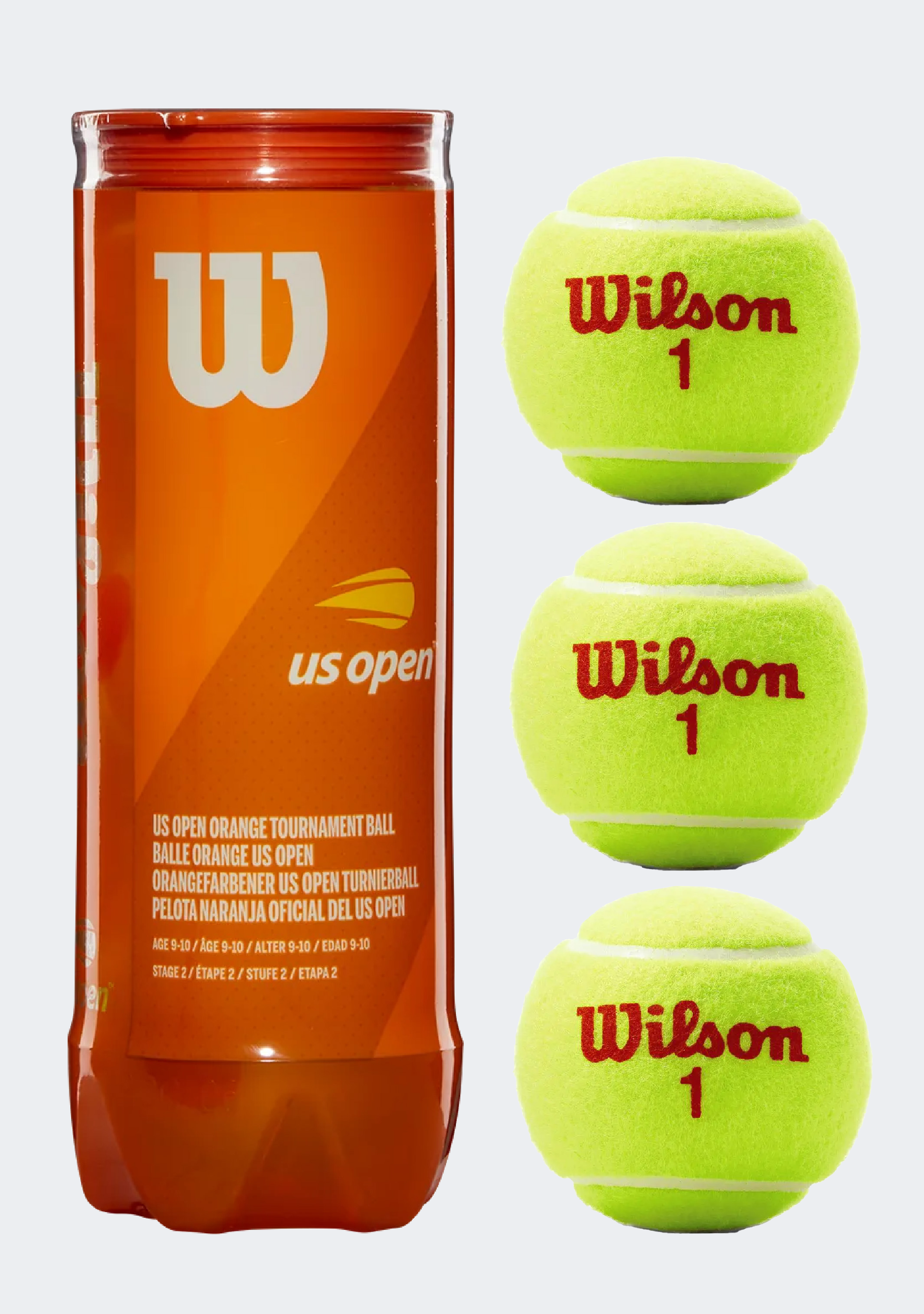 Wilson US Open Orange Tournament Tennis 3-Ball Can