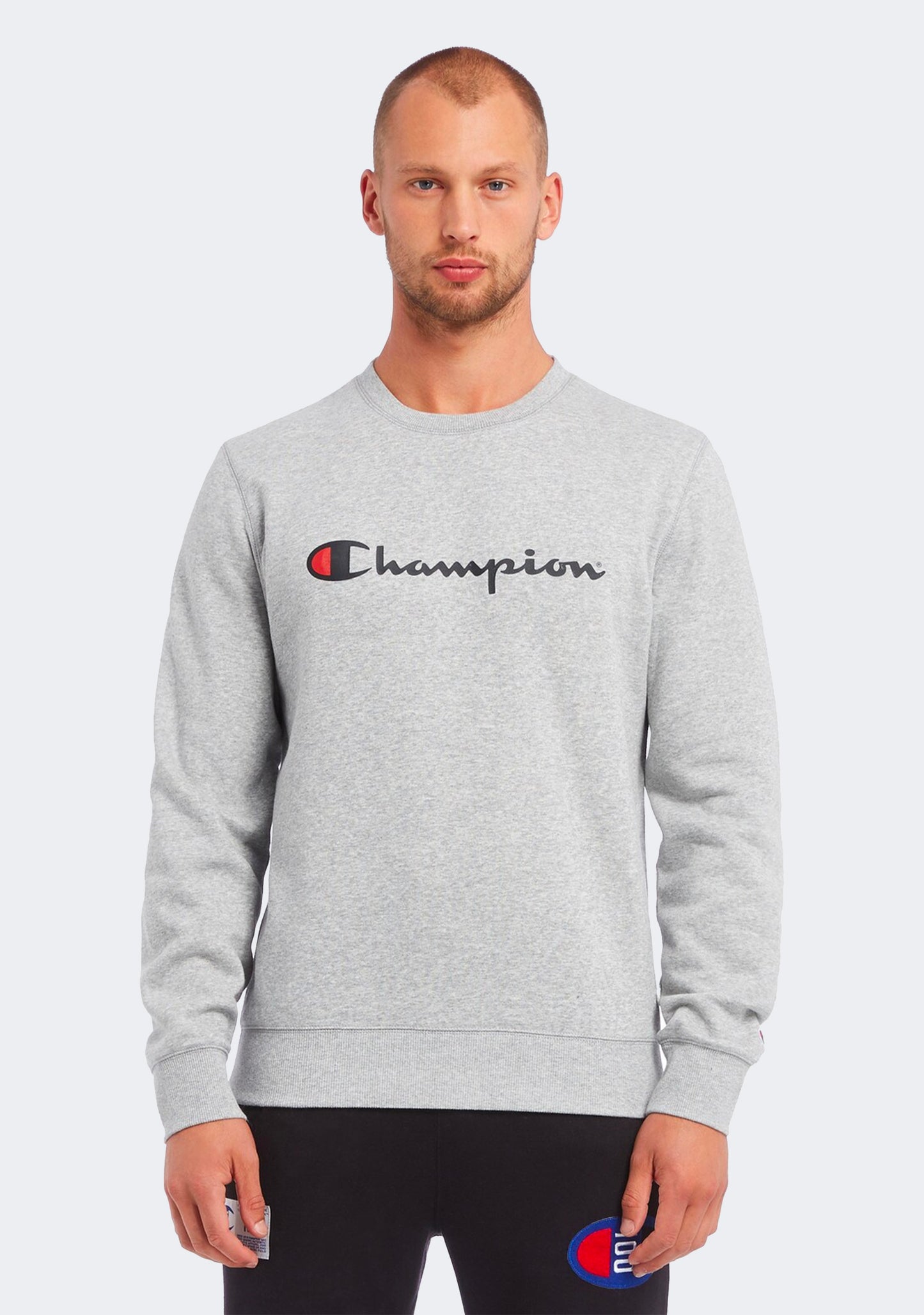 Champion Men’s Script Crew Oxford Heather