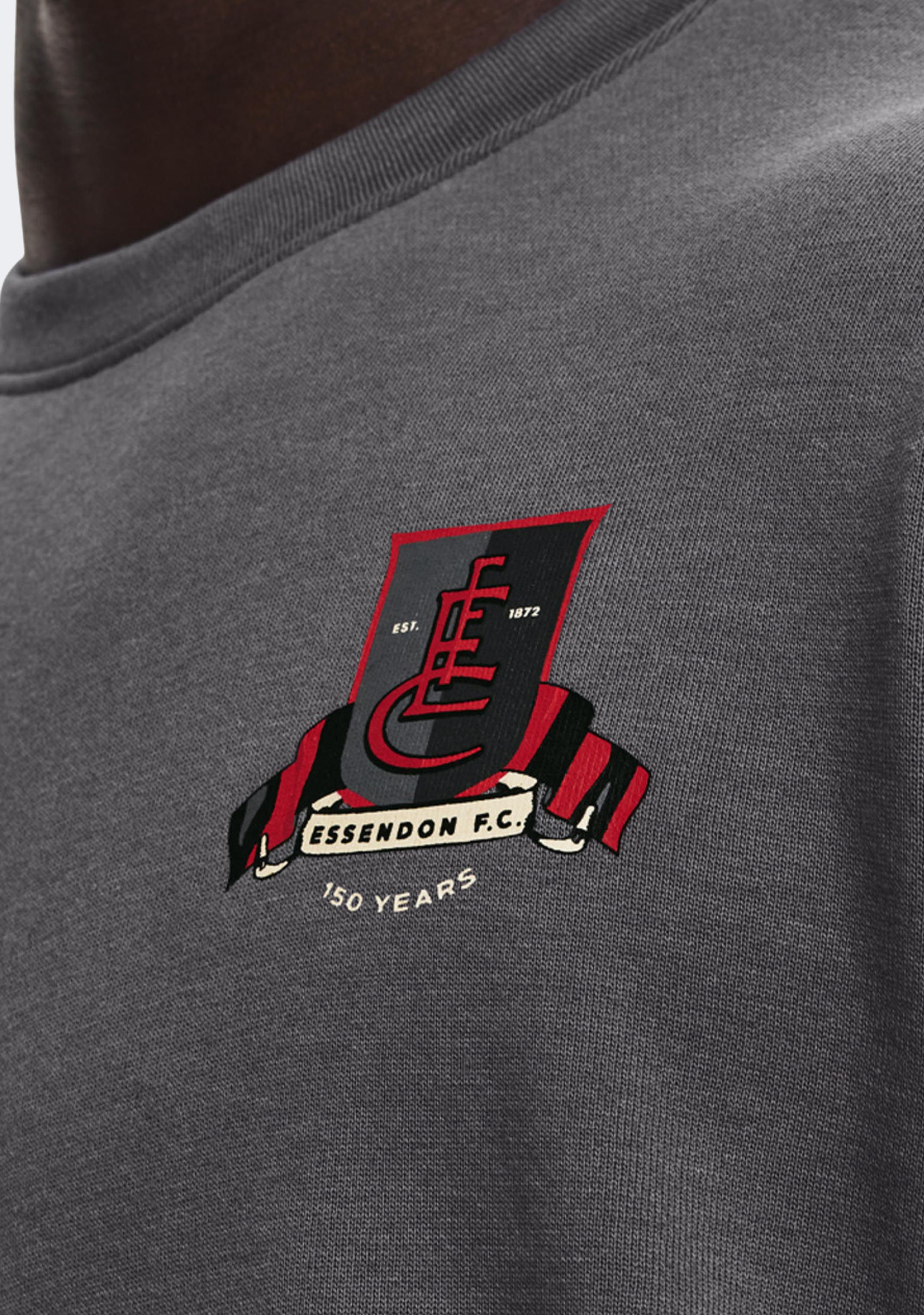 Under Armour Men’s Essendon FC Hustle Fleece Crew Grey 2022