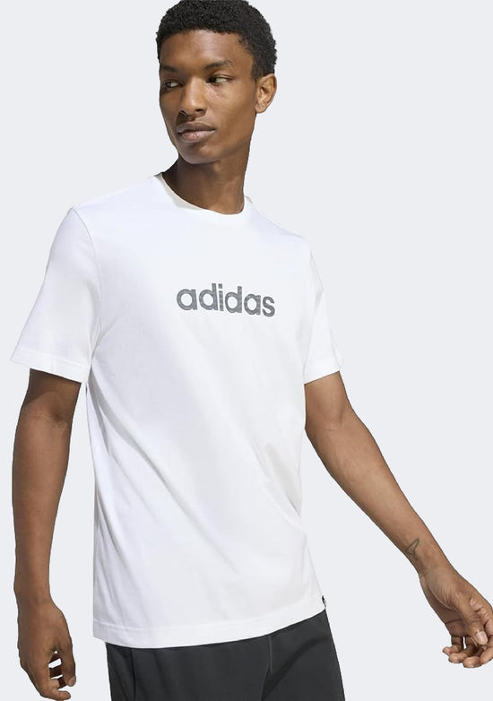Adidas Men's Essentials Big Linear Jersey Knit T-Shirt White/Black