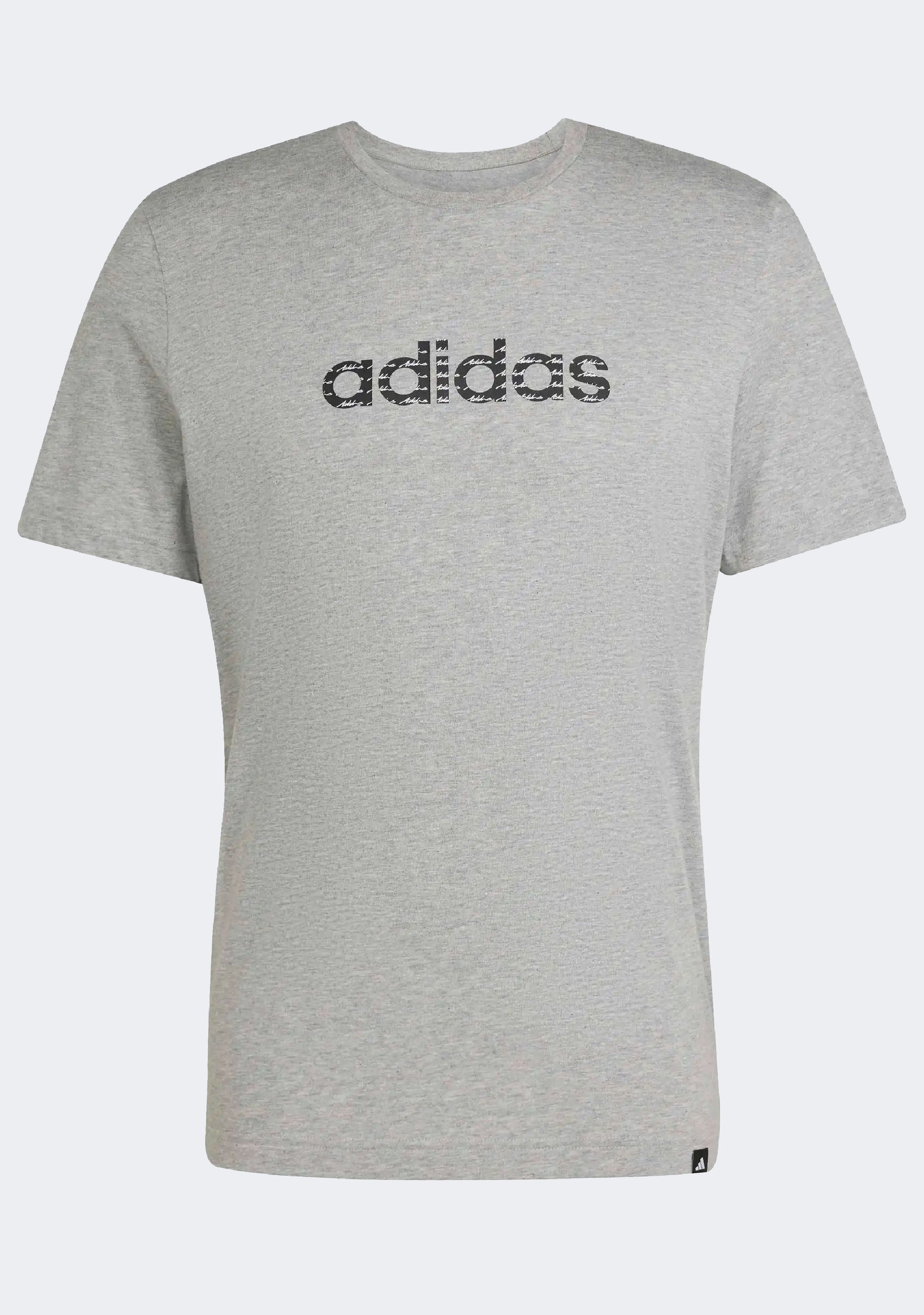 Adidas Men's Essentials Big Linear Jersey Knit T-Shirt Grey