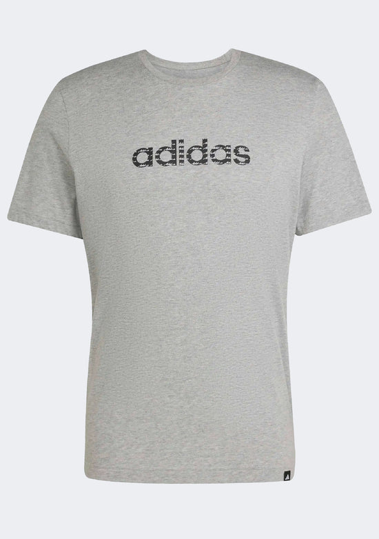 Adidas Men's Essentials Big Linear Jersey Knit T-Shirt Grey
