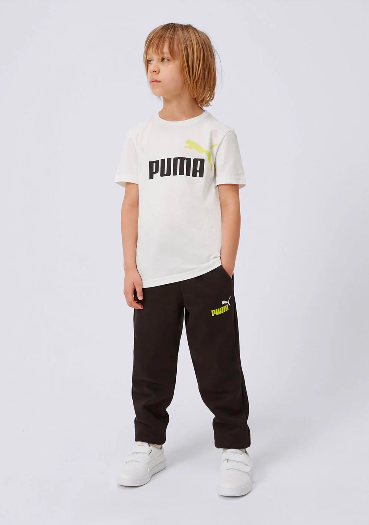 Puma Youth Essentials+ Two-Tone Logo Pants