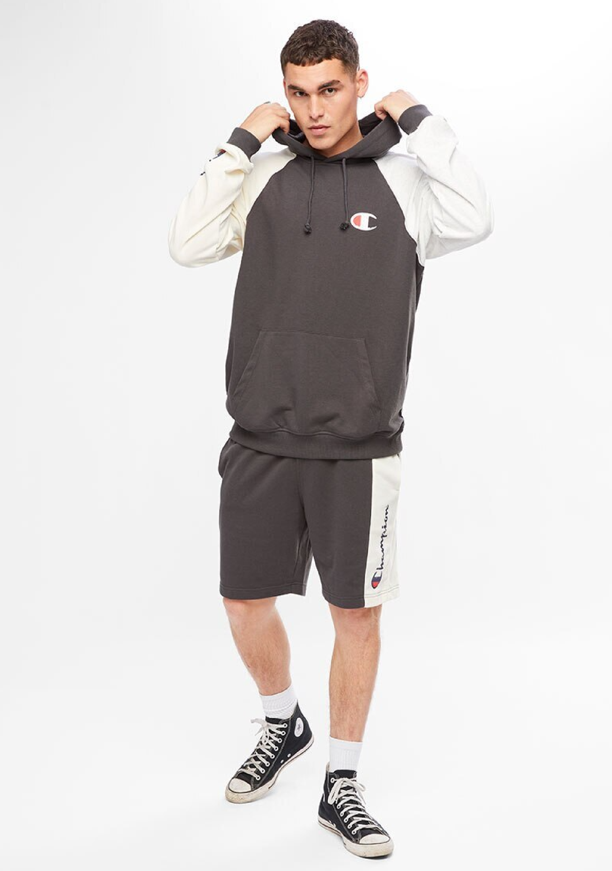 Champion Mens French Terry Colourblock Hoodie