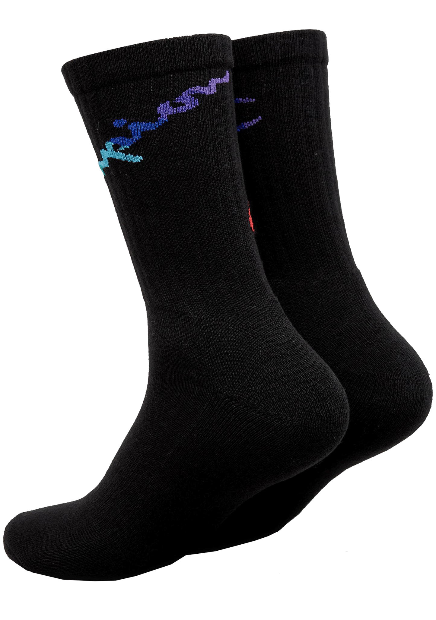 Champion C Logo Pride Crew Socks 2Pack BLK/WIT <br> SXMA2N BLACK