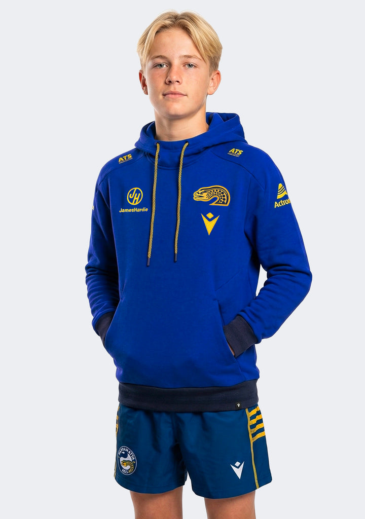 Macron Kids' Parramatta Eels 2025 Player Travel Hoodie
