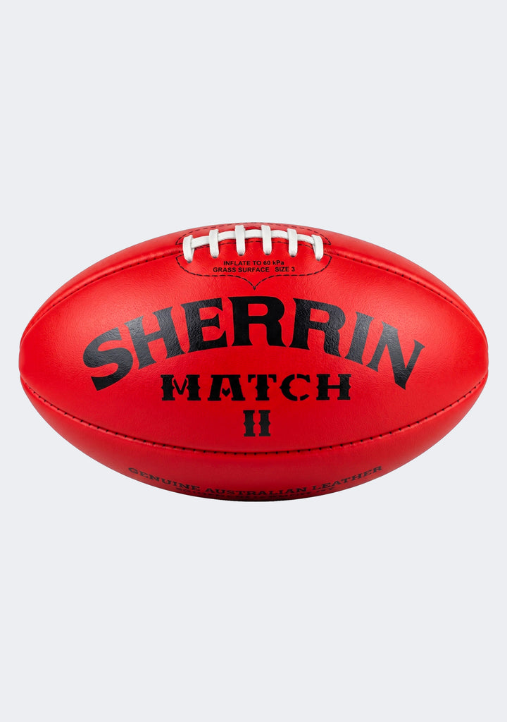 Sherrin KB Match II Leather Football - Red