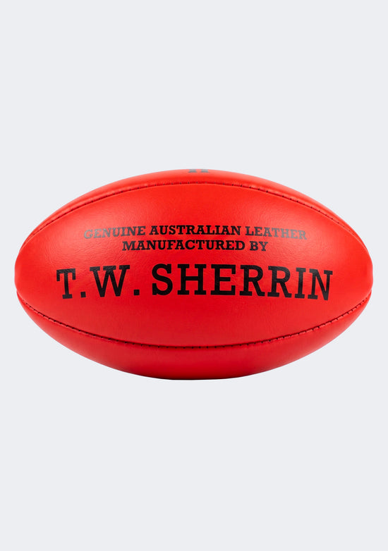 Sherrin KB Match II Leather Football - Red