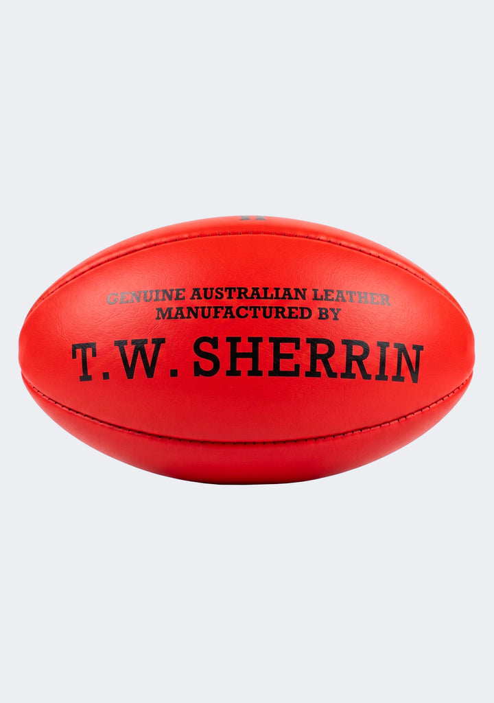 Sherrin KB Match II Leather Football - Red