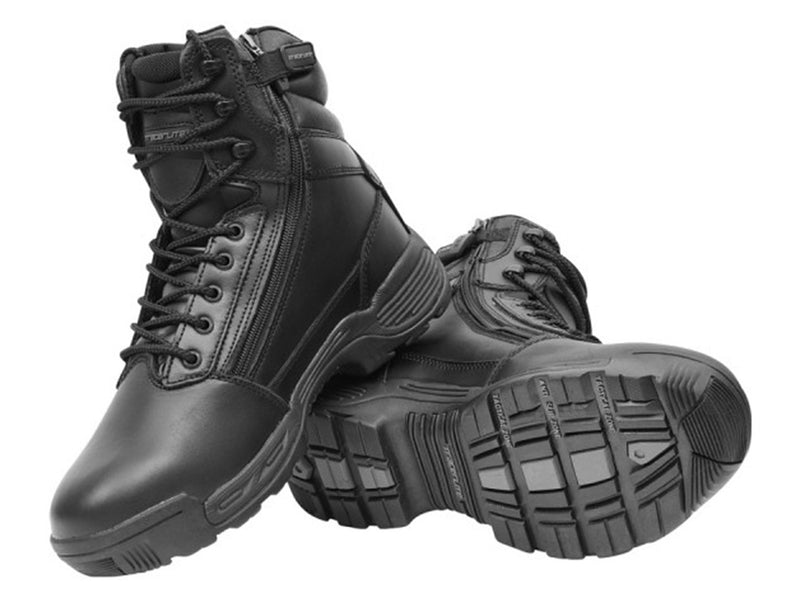 Tracerlite Mens 8 Inch Leather Side Zip Boot Black <br> ET1004